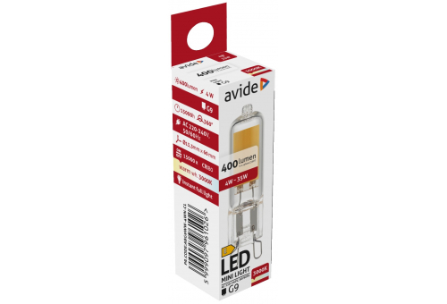 Avide LED 4W G9 COB WW 3000K