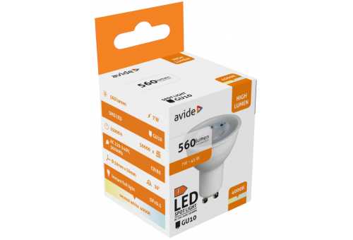 LED Spot Alu+Plastik 7W GU10 36° NW