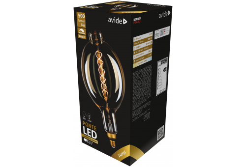 LED Jumbo Filament Ponte 180x385mm Amber 8W E27 2400K Dimmbar