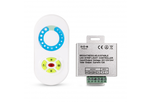 Avide LED Strip 12-24V 144W Dimmer 5 Keys RF Remote and Controller