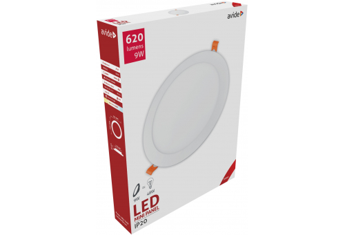LED Einbaubar Rund Deckenleuchte Alu 9W WW 3000K
