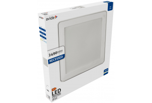 Avide LED Ceiling Lamp Surface Mounted Square Plastic 24W CW 6400K