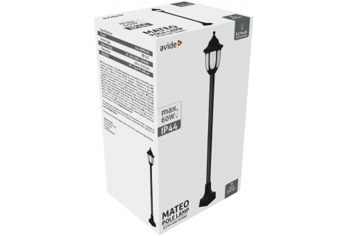 Aussen-Stehleuchte Mateo-XL 122cm 1xE27 Schwarz IP44